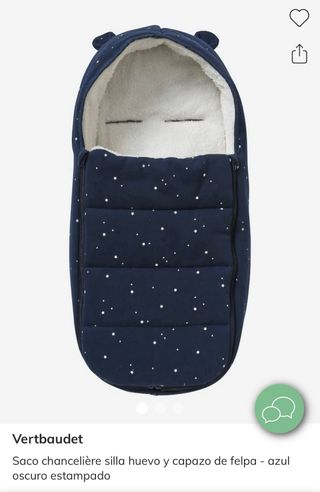 Saco para silla y capazo de felpa - azul oscuro