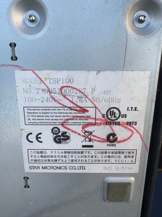 Impresora tickets star tsp 100