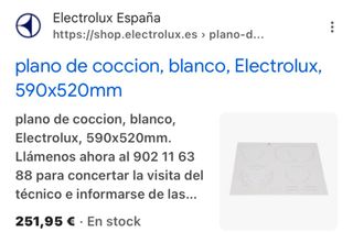 Plano de coccion electrolux