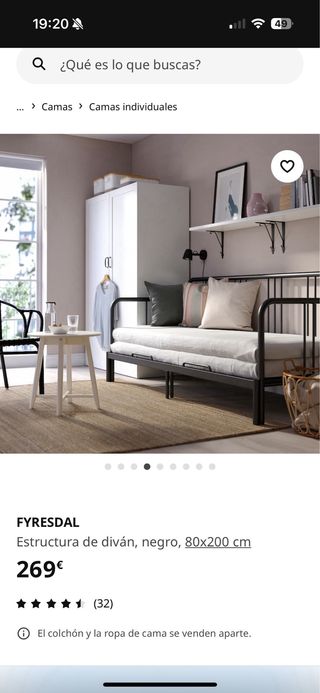 Cama nido doble de metal