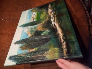 Cuadro bosque con río