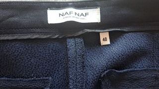 Pantalón de vestir Naf Naf Talla 40, negro y azul 