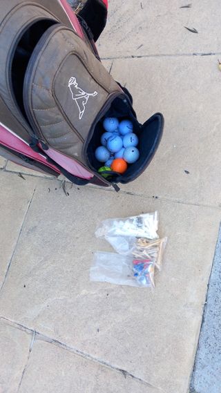 Bolsa palos y bolas de golf