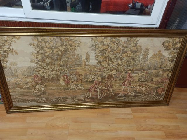 Tapiz gigante antiguo francés años 40