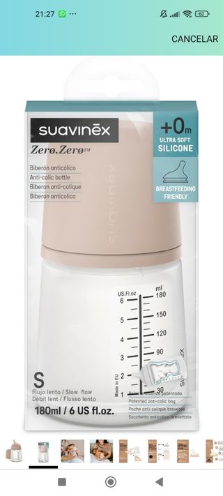 Biberón suavinex zero zero