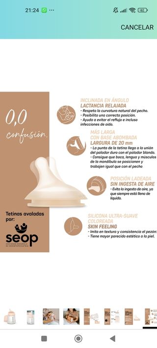 Biberón suavinex zero zero