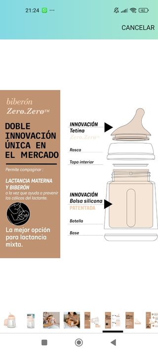 Biberón suavinex zero zero