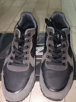 Scarpe sneakers navigare uomo grigio e bordeaux