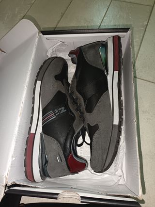 Scarpe sneakers navigare uomo grigio e bordeaux