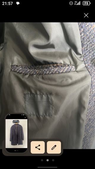 Abrigo lana hombre ASOS L