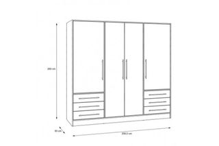 Armario 4 puertas y 6 cajones