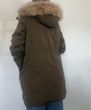 Abrigo acolchado zara talla xs verde