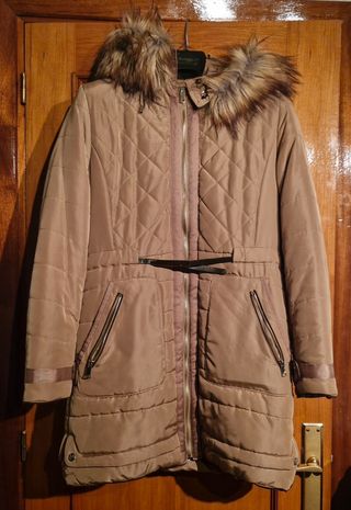 Abrigo plumífero beige, Mango, T-L
