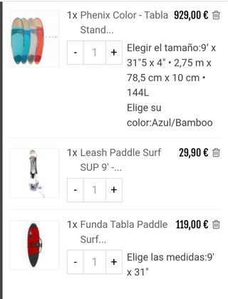 Paddle surf  tabla rígida 
