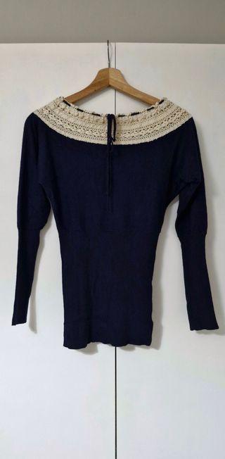 JERSEY AZUL MARINO CON PUNTILLA