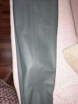 Pantalón de mujer de piel auténtica tall