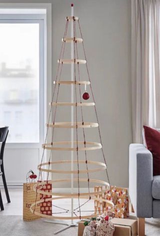 Original arbol de navidad de bambú y cuerda de 181