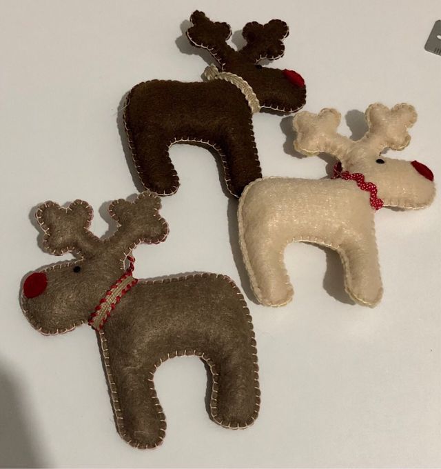 Set di renne da appendere all’albero di Natale