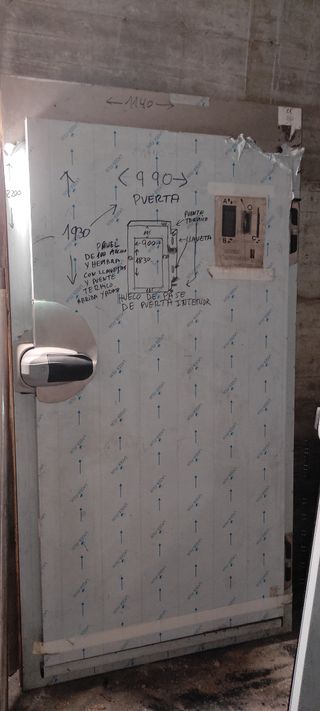 Puerta+marco de cámara de fresco en inoxidable 

