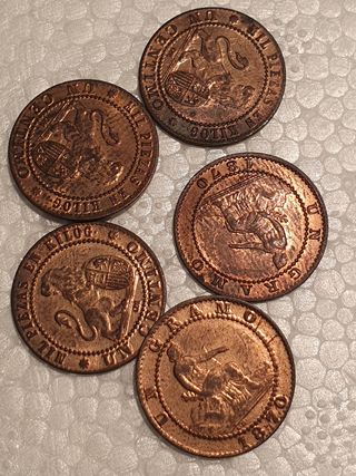 Monedas 1 céntimo 1870 sin circular