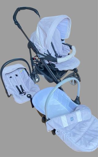 Trío carrito bebé 3 en 1: silla, capazo y grupo 0 