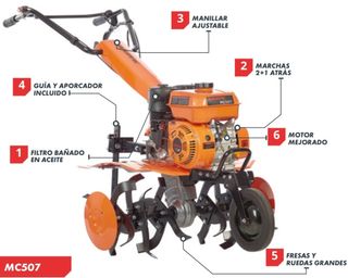 MOTOAZADA MC507 ANOVA 7CV CON RUEDAS Y APORCADOR