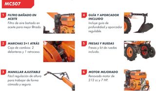MOTOAZADA MC507 ANOVA 7CV CON RUEDAS Y APORCADOR