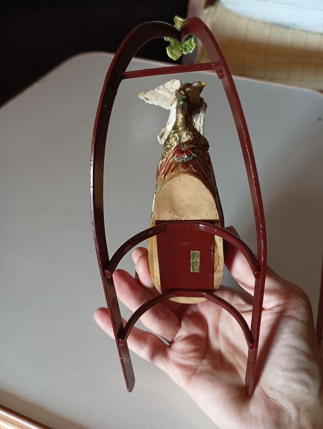 Trineo navideño de madera,metal,resina