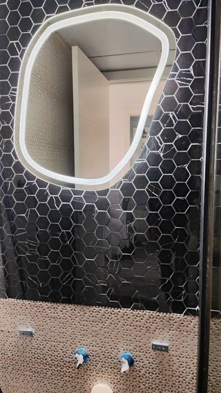 Mosaico decorativo marmol hexágonos malla