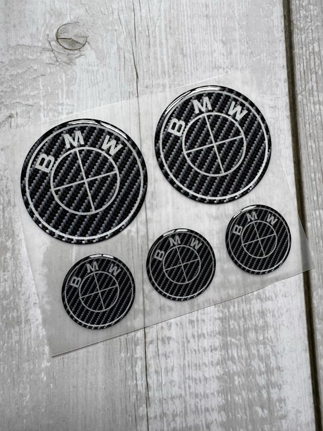 EMBLEMAS BMW FIBRA CARENADO DEPOSITO MOTO LOGO