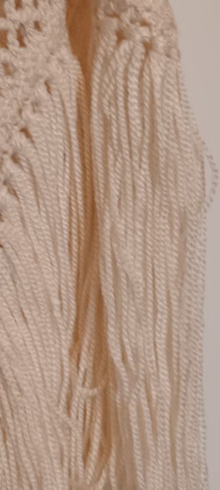 Scialle vintage lana con frange fatto a mano