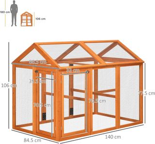 Pollaio per Galline in Legno di Abete, Gabbia per