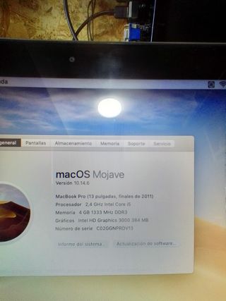 MACBOOK PRO 2011 MOJAVE OFFICE