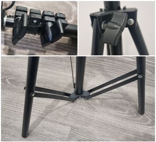 2 Trípodes con cabeza Doble y otra Triple