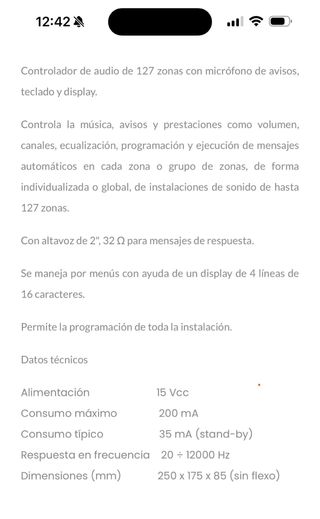 Controlador de audio MILLENNIUM 1202