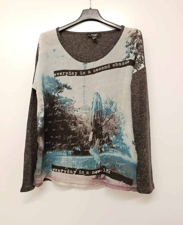 Maglia Donna Mango top semitrasparente S - M