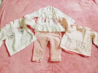 Lotto bimba 3 maglie e un pantalone 6/9mesi