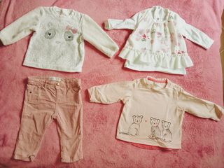 Lotto bimba 3 maglie e un pantalone 6/9mesi