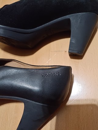 Zapatos tacón piel/ante Wonders