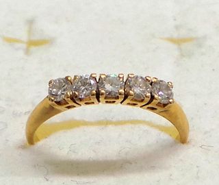 SORTIJA CINQUILLO ORO Y CINCO DIAMANTES