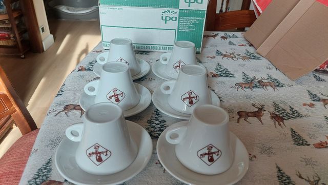 6 tazze cappuccino porcellana dura
