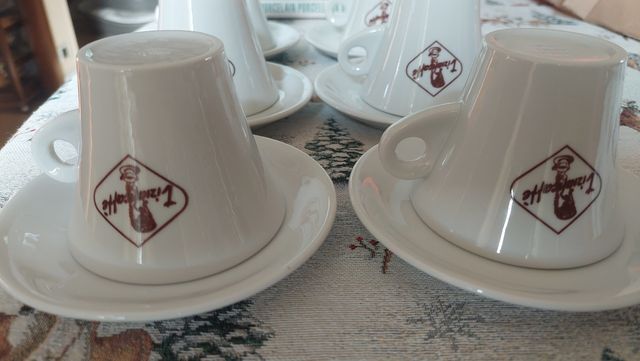 6 tazze cappuccino porcellana dura