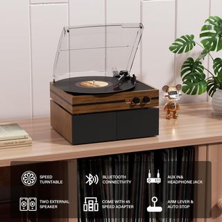 Tocadiscos Bluetooth grabación Vinilo Vintage NEW