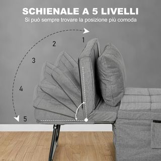 Pouf Letto Pieghevole Multiuso 4 in 1, Brandina Ch