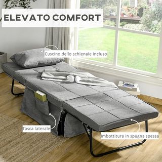Pouf Letto Pieghevole Multiuso 4 in 1, Brandina Ch