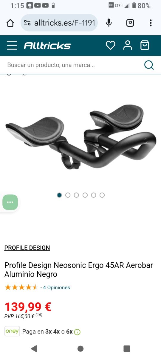 Manillar Aerodynamico Aerobar Profile design 1004