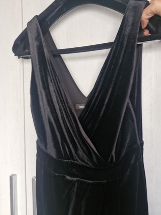 Vestido de fiesta, negro, largo y terciopelo t-M