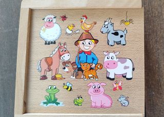 Puzzle madera infantil parejas