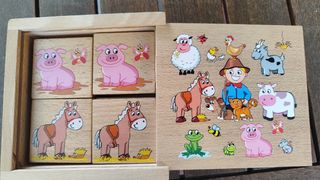 Puzzle madera infantil parejas