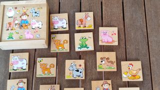 Puzzle madera infantil parejas